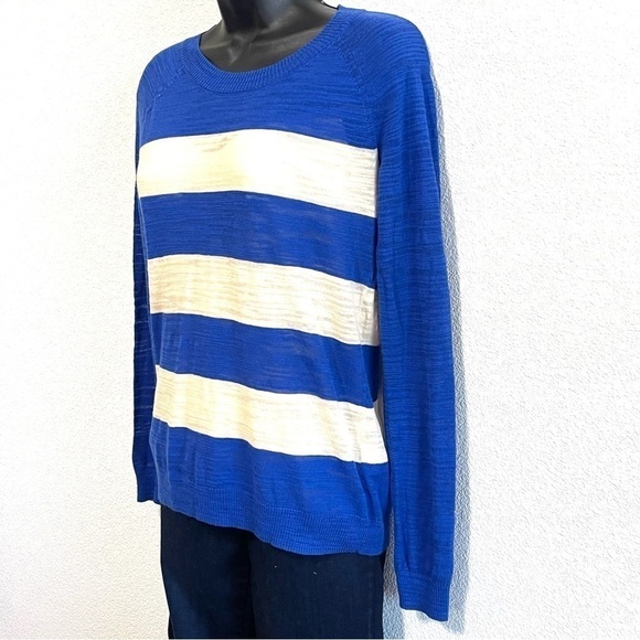 Madewell Woman Blue White Stripe Sweater Size XS - Picture 5 of 14